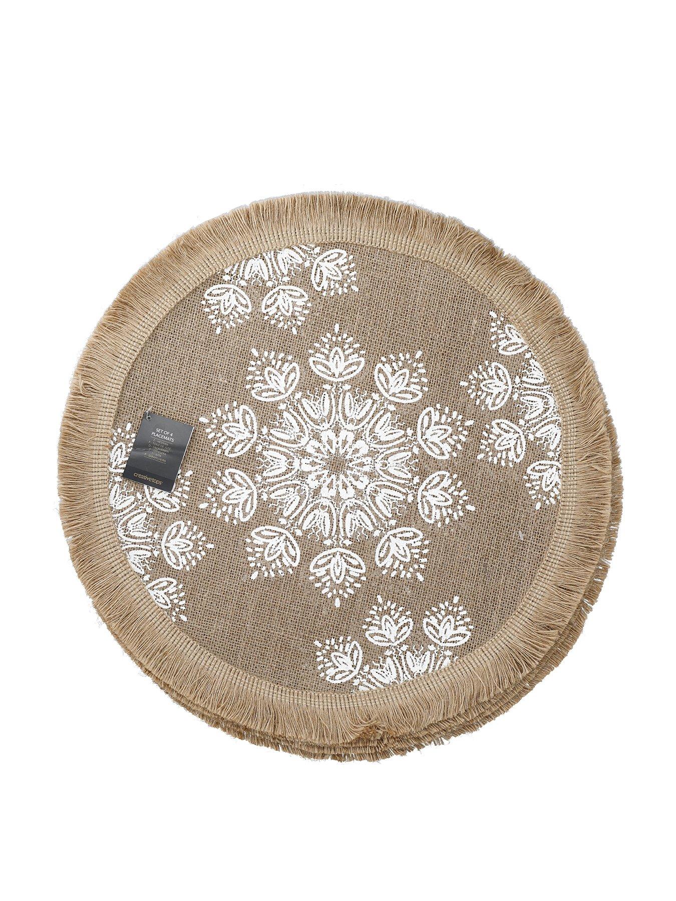 Product photograph of Creative Tops Hessian Set Of 4 Placemats from very.co.uk