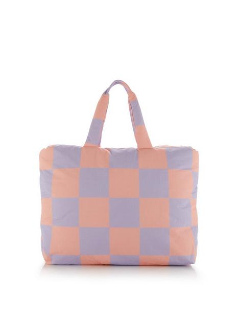 jakke-tate-oversized-bag-checkerboard-pink