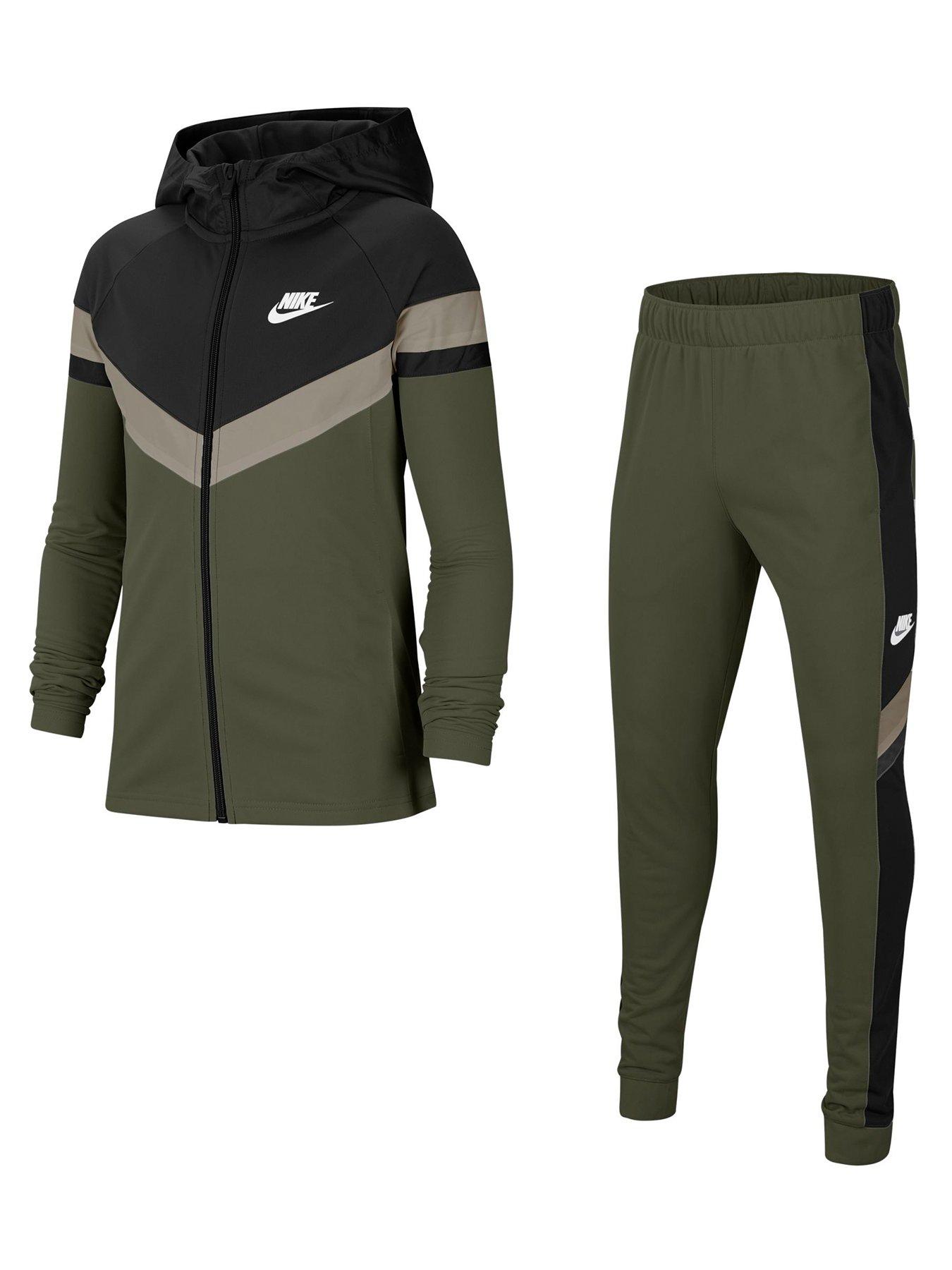 Nike Older Unisex Nsw Poly Woven Tracksuit Dark Green very.co.uk