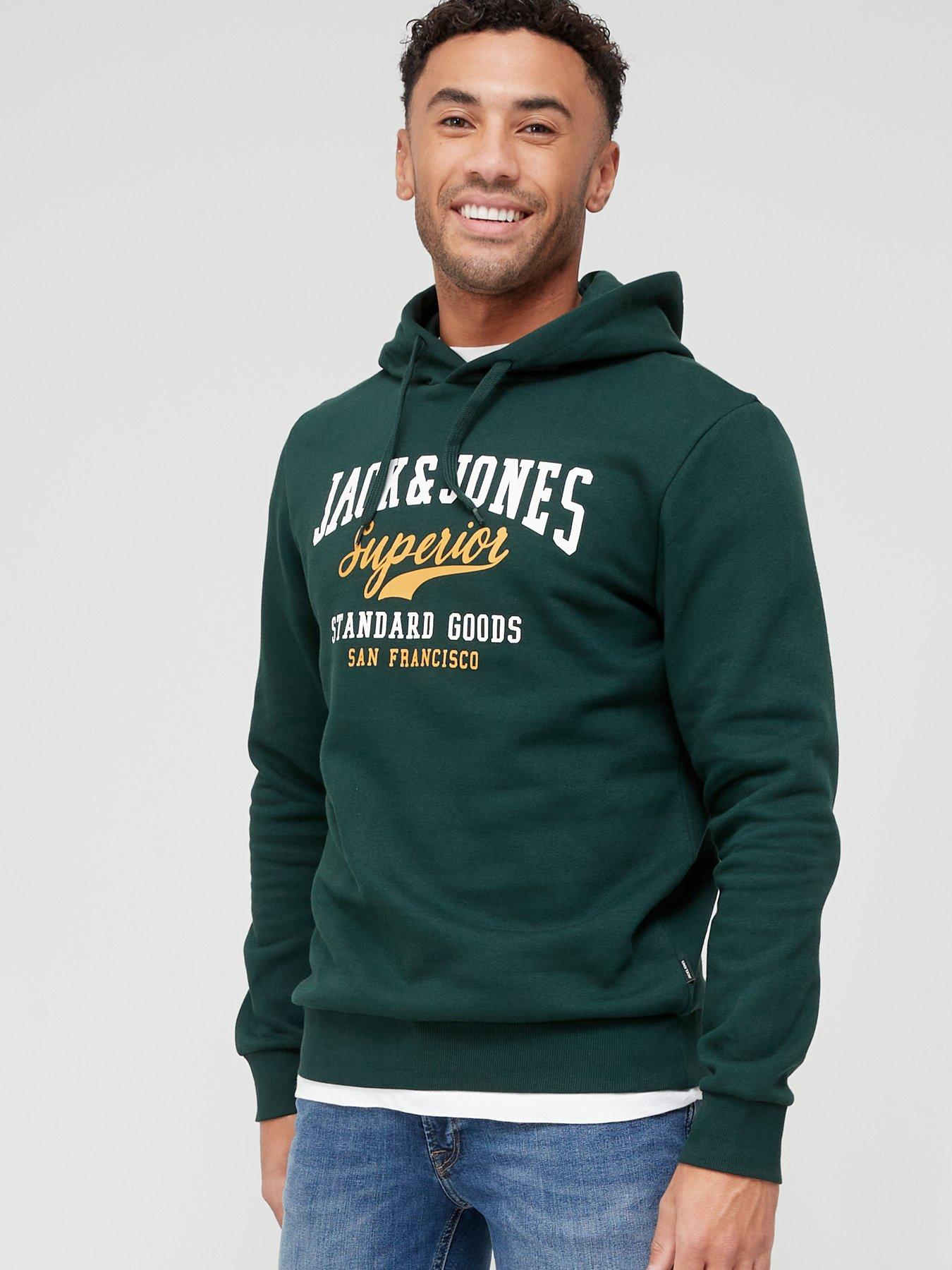 Jack and jones green hoodie on sale