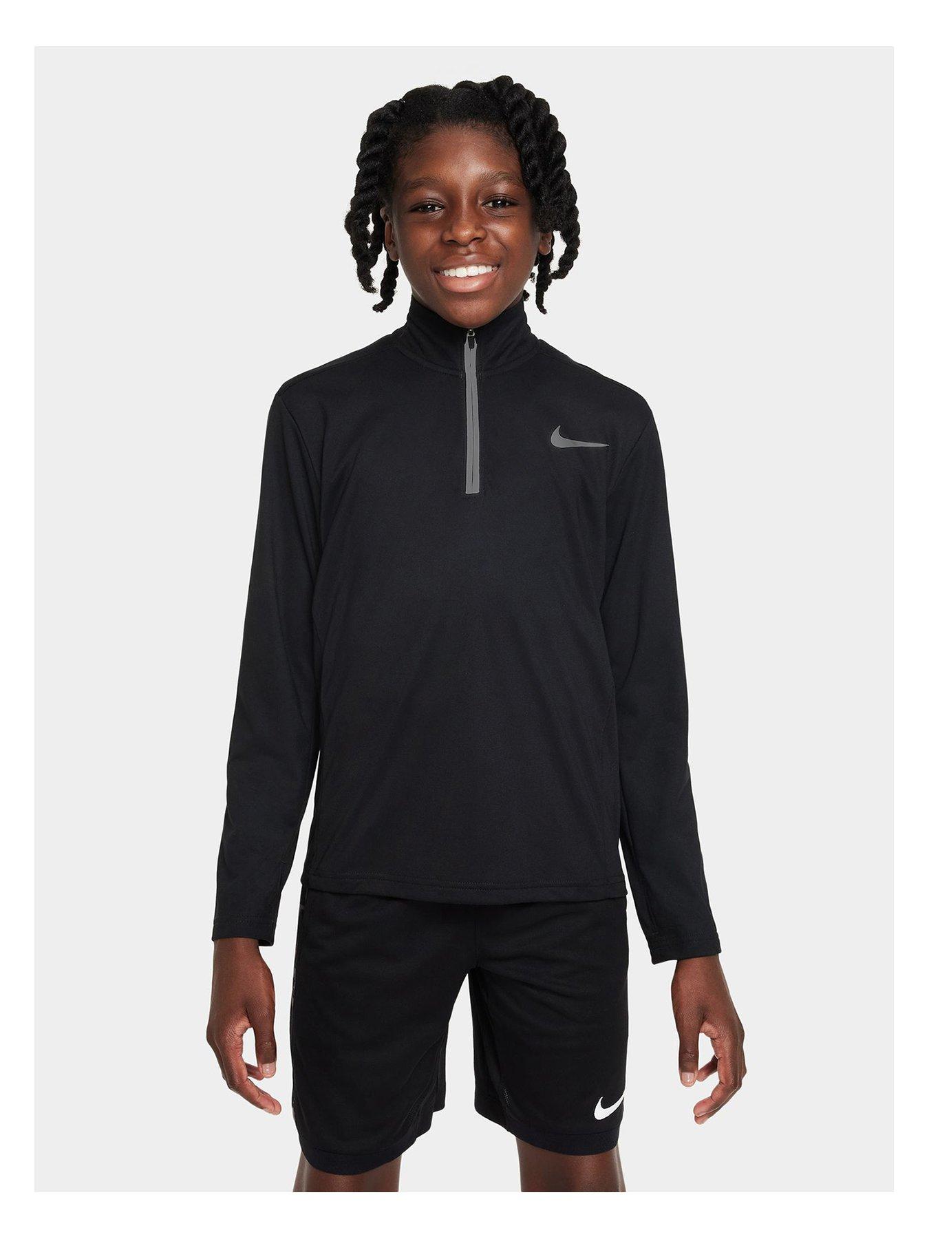 Nike Older Boys Dri-FIT Poly+ 1/4 Zip Top - Black | Very.co.uk