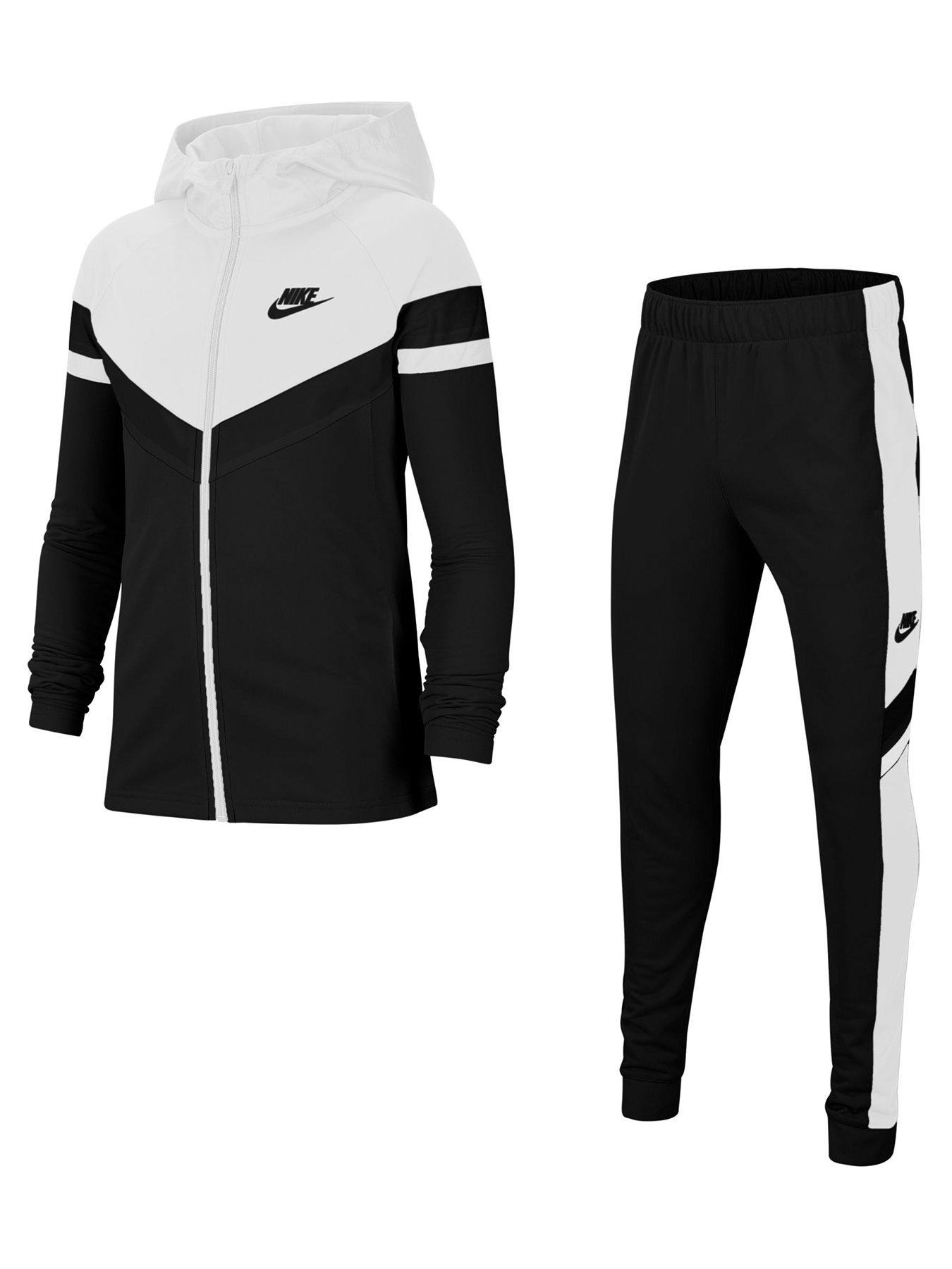 Nike Older Unisex Nsw Poly Woven Tracksuit Black/White very.co.uk