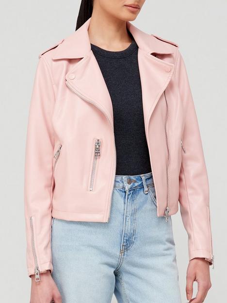 jakke-beau-vegan-leather-biker-jacket-pink