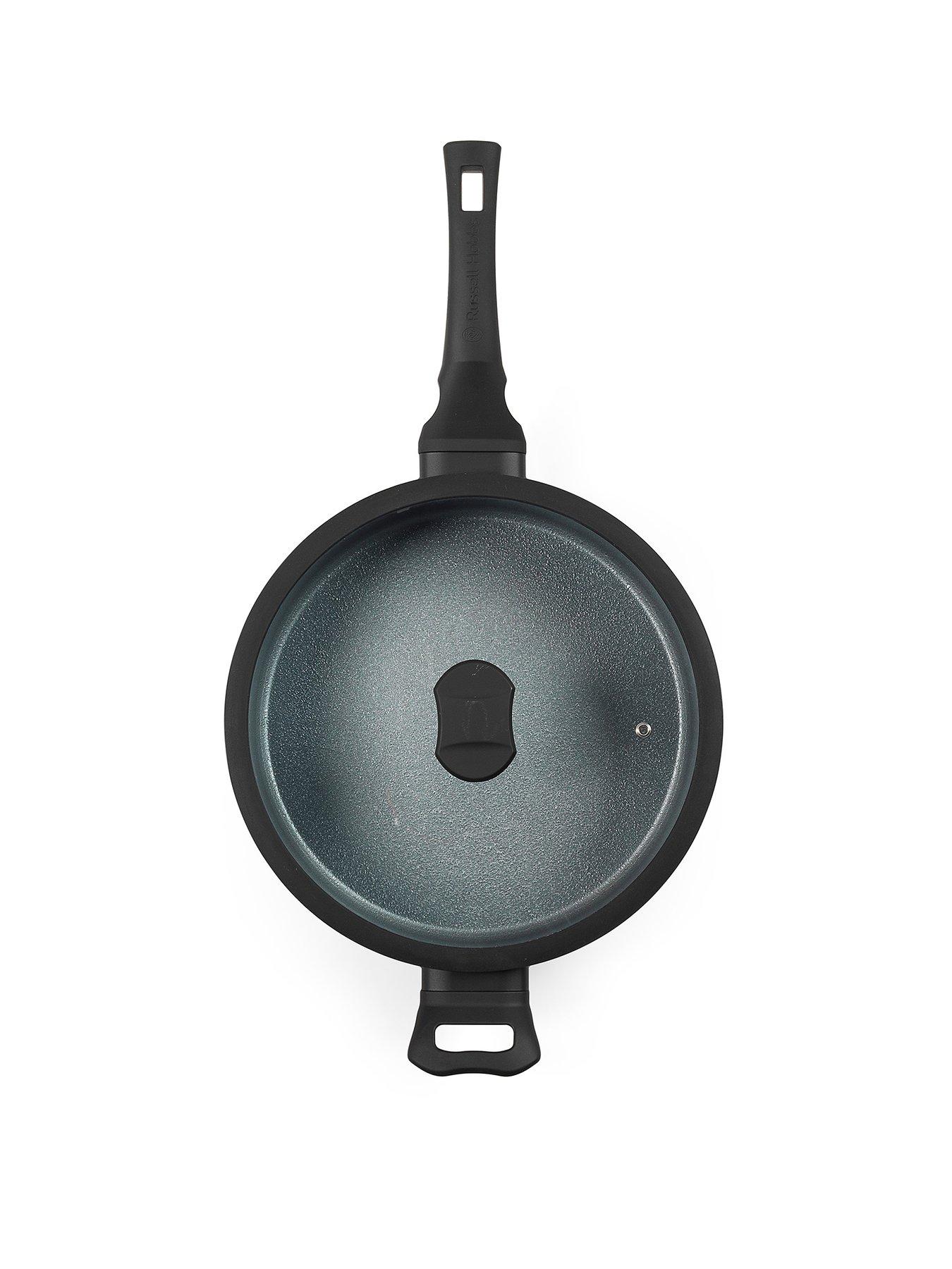 Product photograph of Russell Hobbs Crystaltech Tall Collection Saute Pan Black from very.co.uk