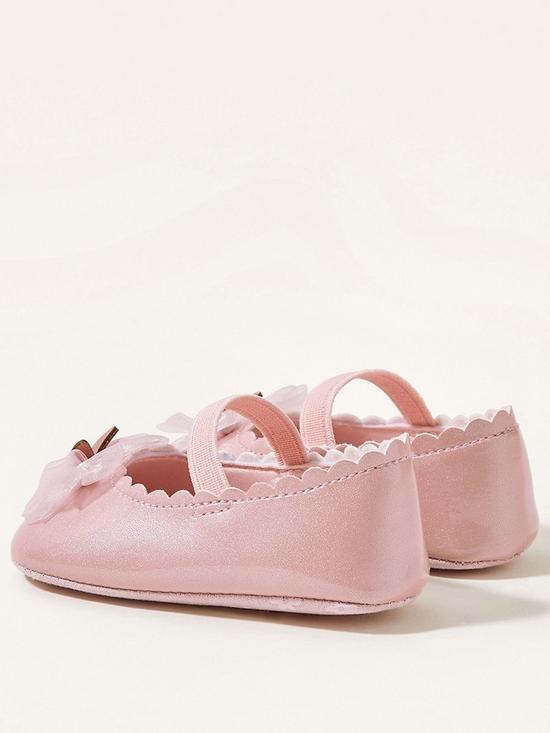 stillFront image of monsoon-baby-girls-patent-organza-bow-bootie-shoes-pink