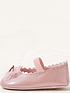  image of monsoon-baby-girls-patent-organza-bow-bootie-shoes-pink