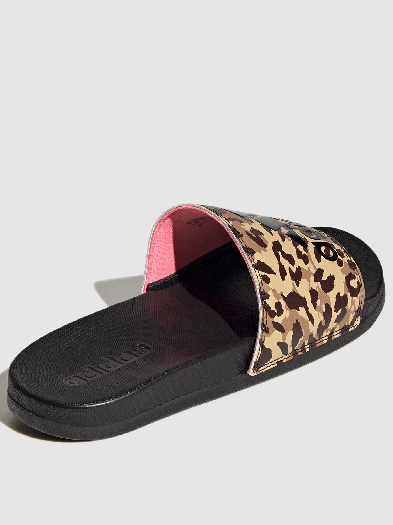 Adidas best sale slides leopard