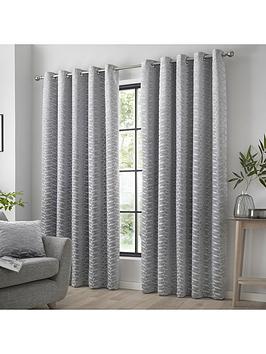 Product photograph of Curtina Kendall Eyelet Lined Curtains from very.co.uk