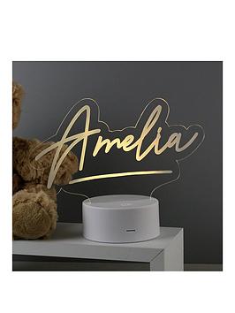Product photograph of The Personalised Memento Company Personalised Free Text Led Colour Changing Desk Night Light from very.co.uk