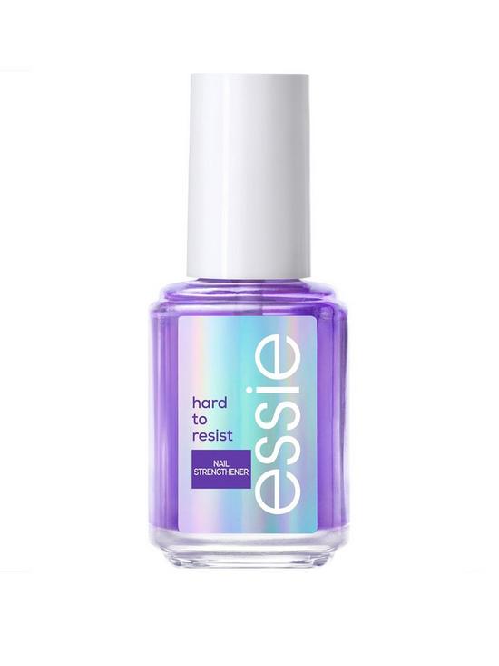 front image of essie-nail-care-hard-to-resist-nail-strengthener-purple-tint-neutralise-amp-brighten-135ml