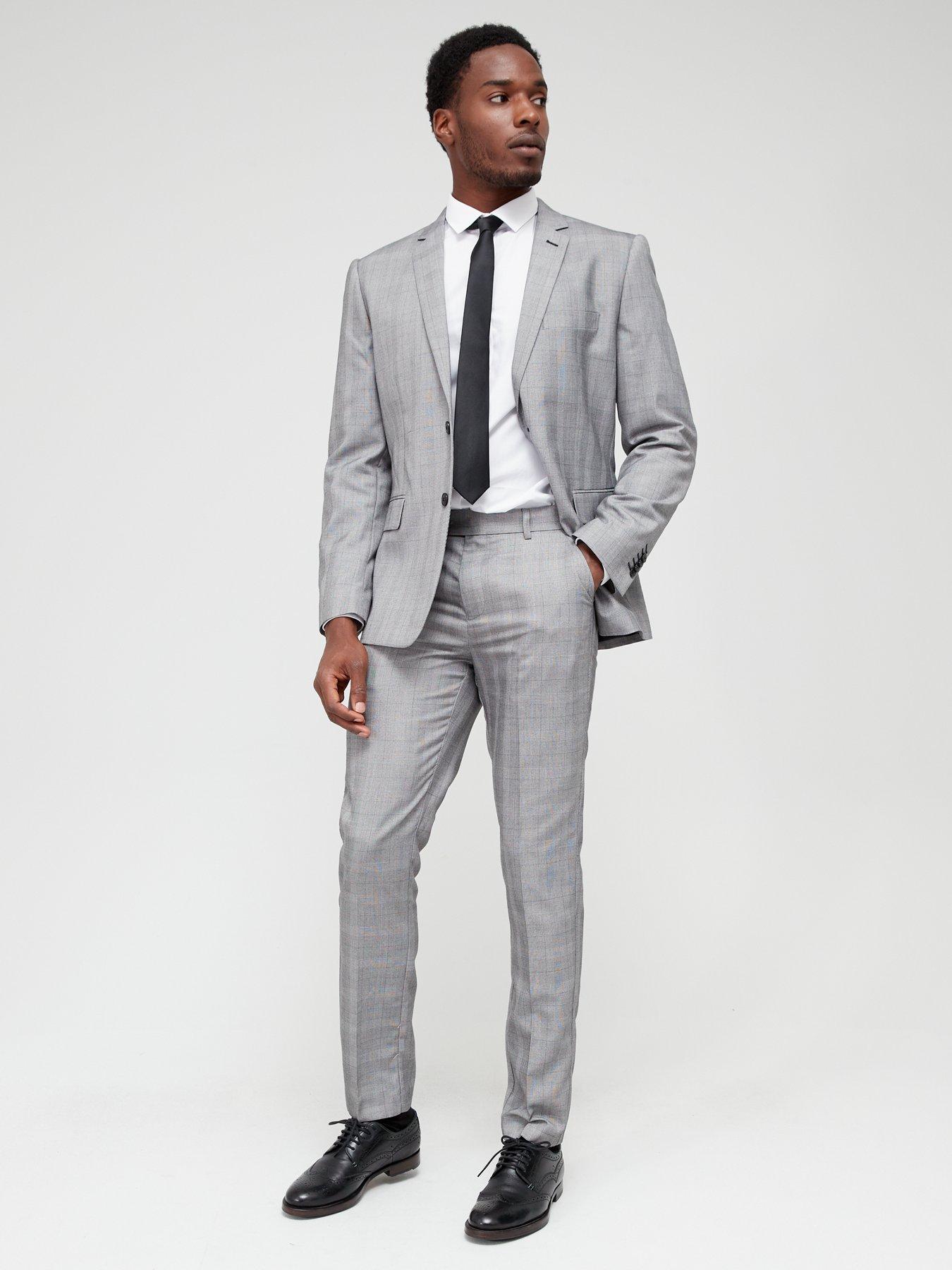 Mens gray suit clearance jacket