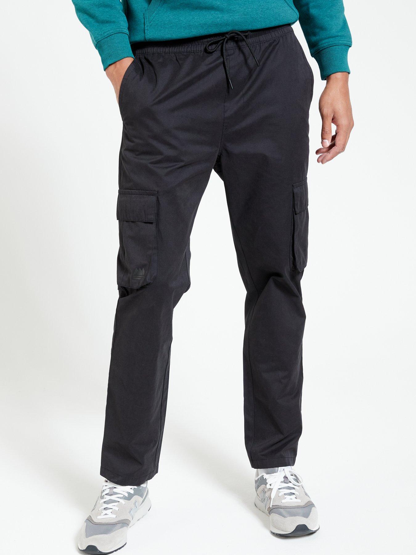 Mens black cargo hot sale trousers uk