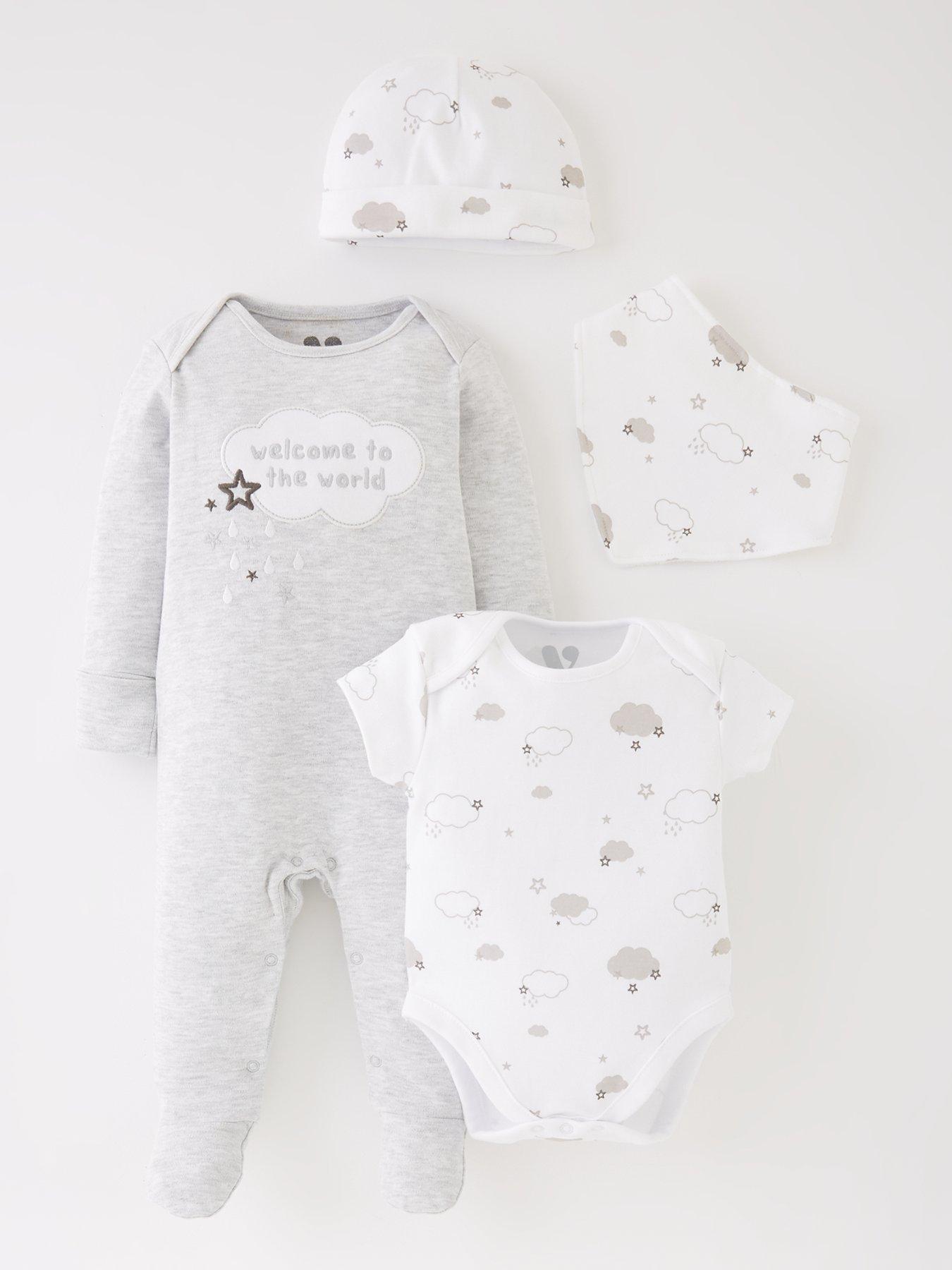 Image 1 of 4 of Everyday Unisex 4 Piece Welcome To The World Set - Grey