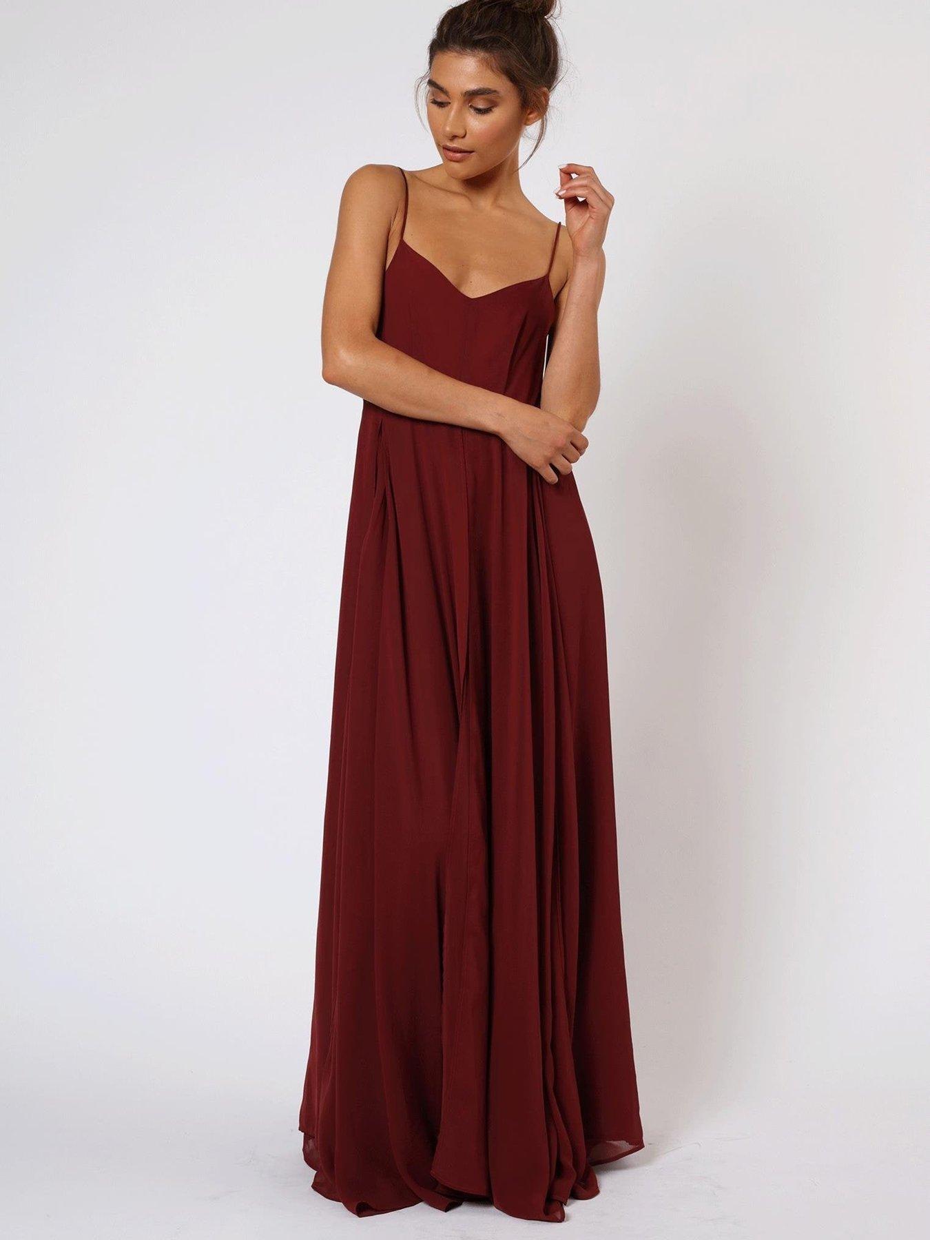 burnt red maxi dress