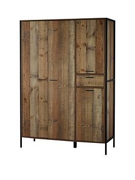 Product photograph of Lpd Furniture Hoxton 4 Door 1 Drawer Wardrobe from very.co.uk