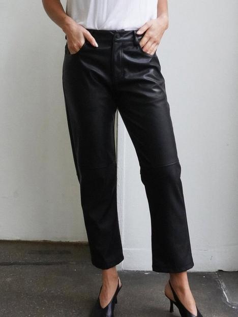 religion-proteous-5-pocket-faux-leather-trousers--black