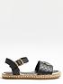  image of river-island-girls-quilted-chain-sandal-black