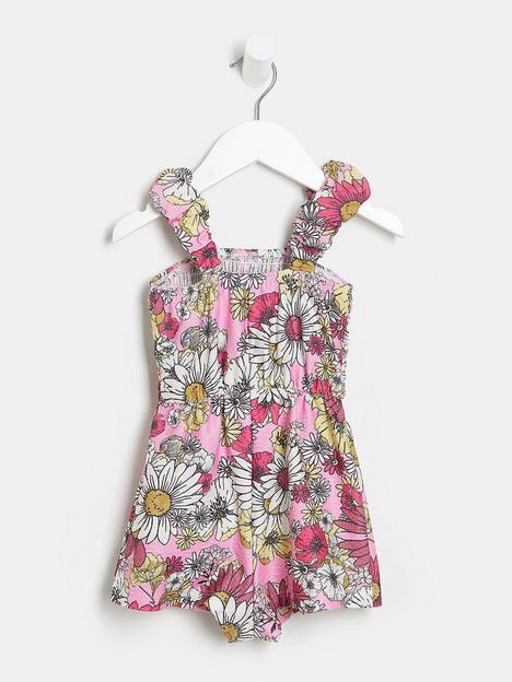 river-island-mini-mini-girls-floral-ruched-playsuit-pink