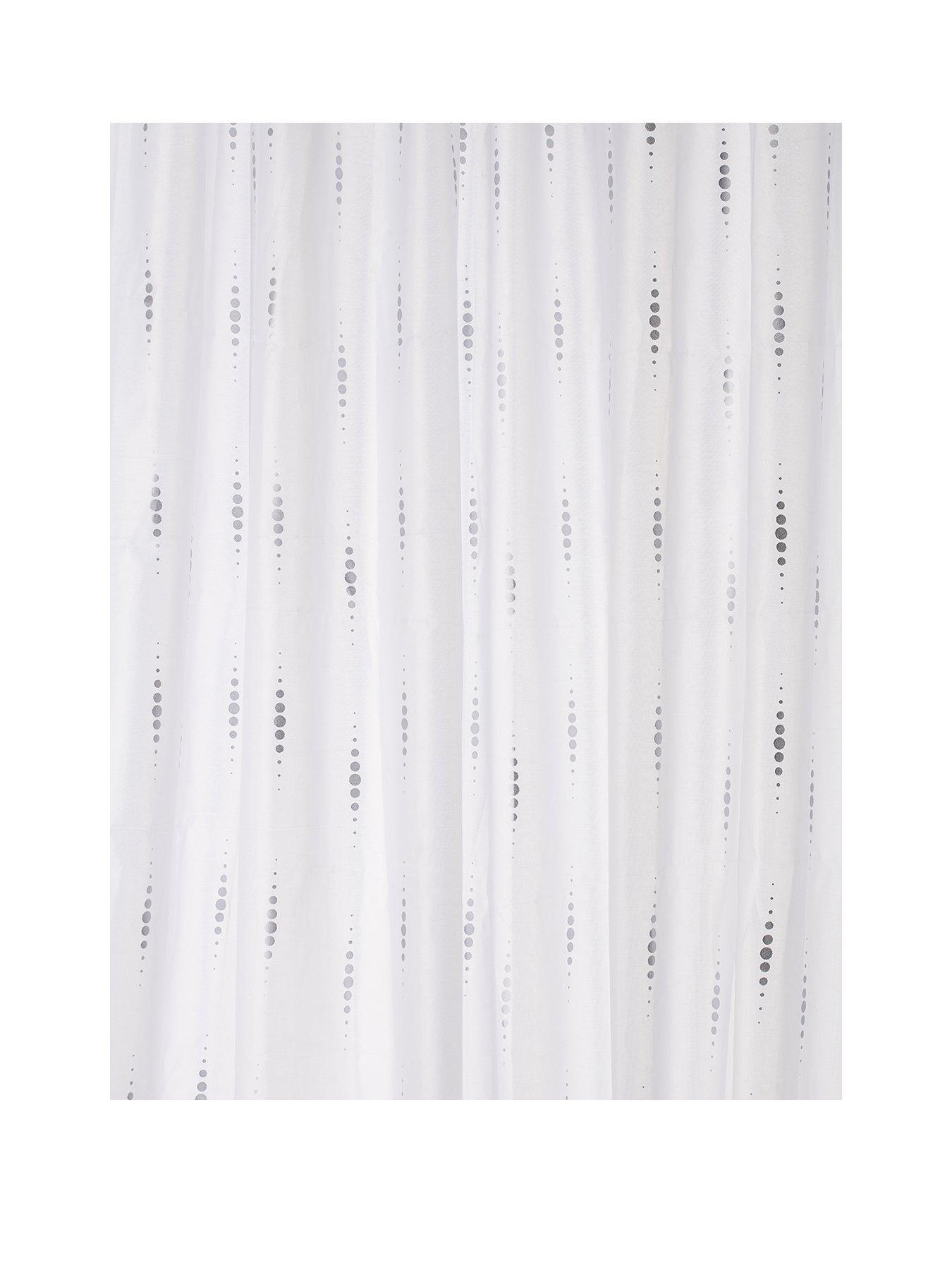 Product photograph of Croydex Silver Dotty Shower Curtain from very.co.uk