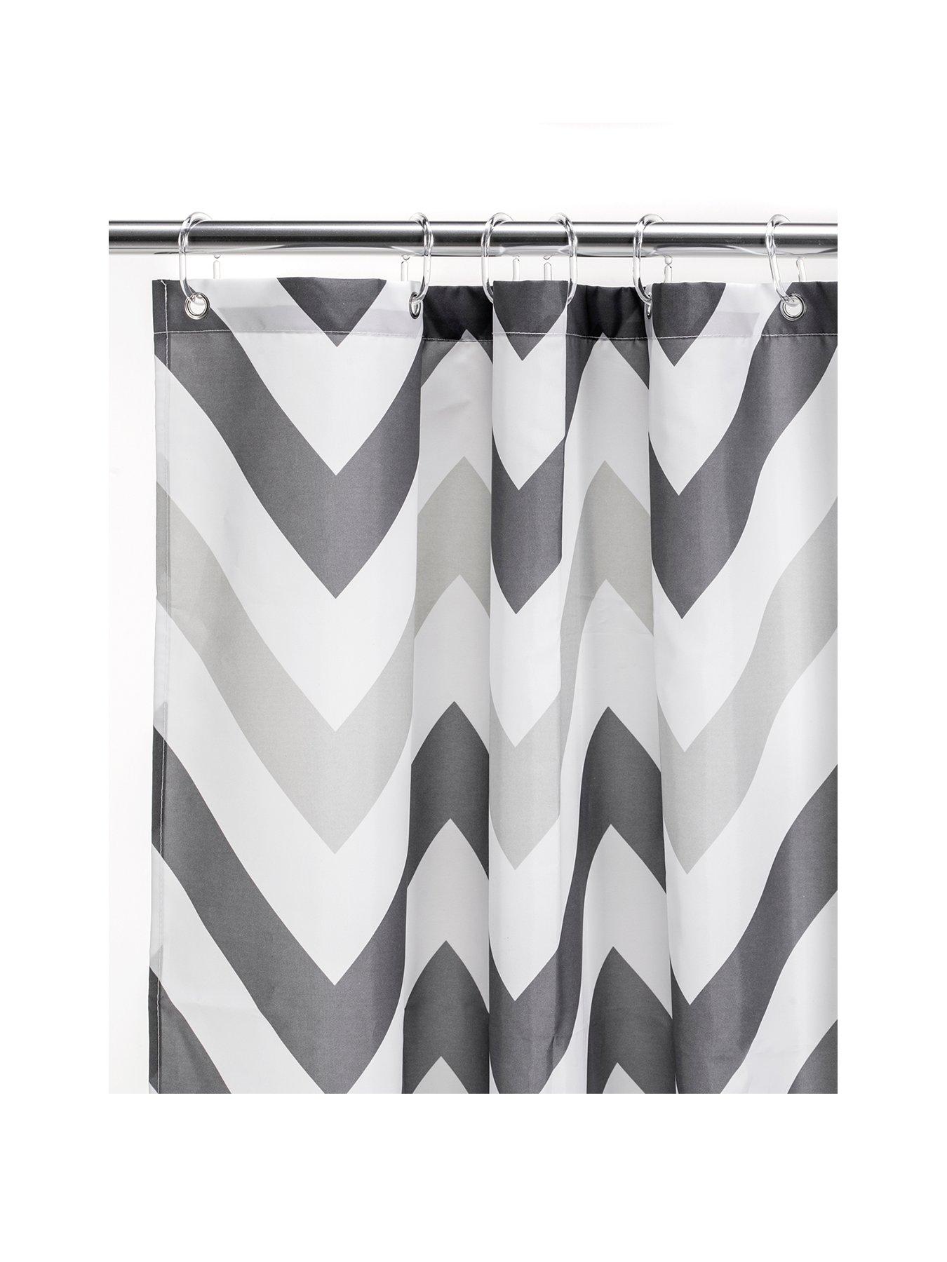 undefined Two-Tone Chevron Shower Curtain
