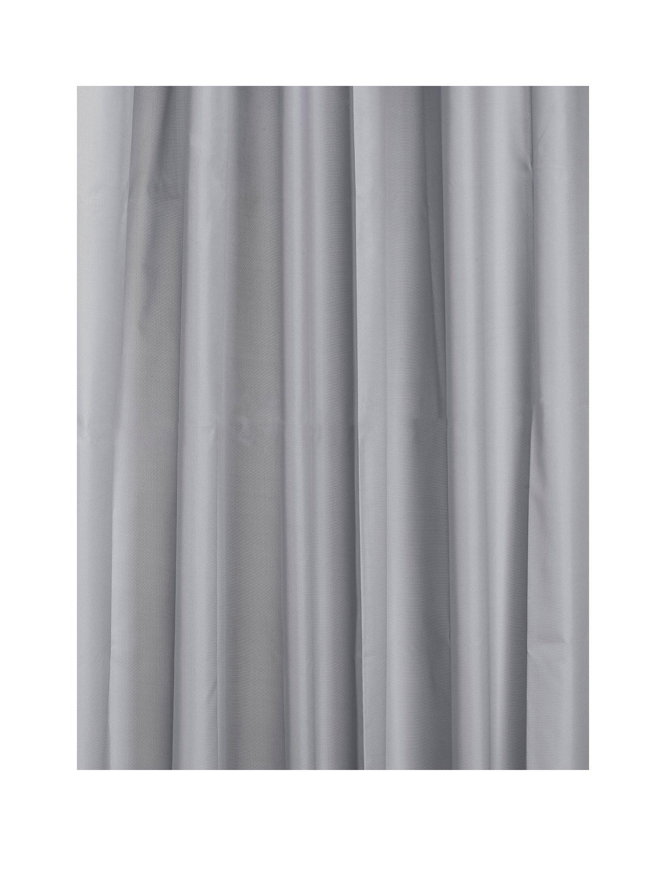Image 1 of 5 of Croydex Plain Grey Textile Shower Curtain