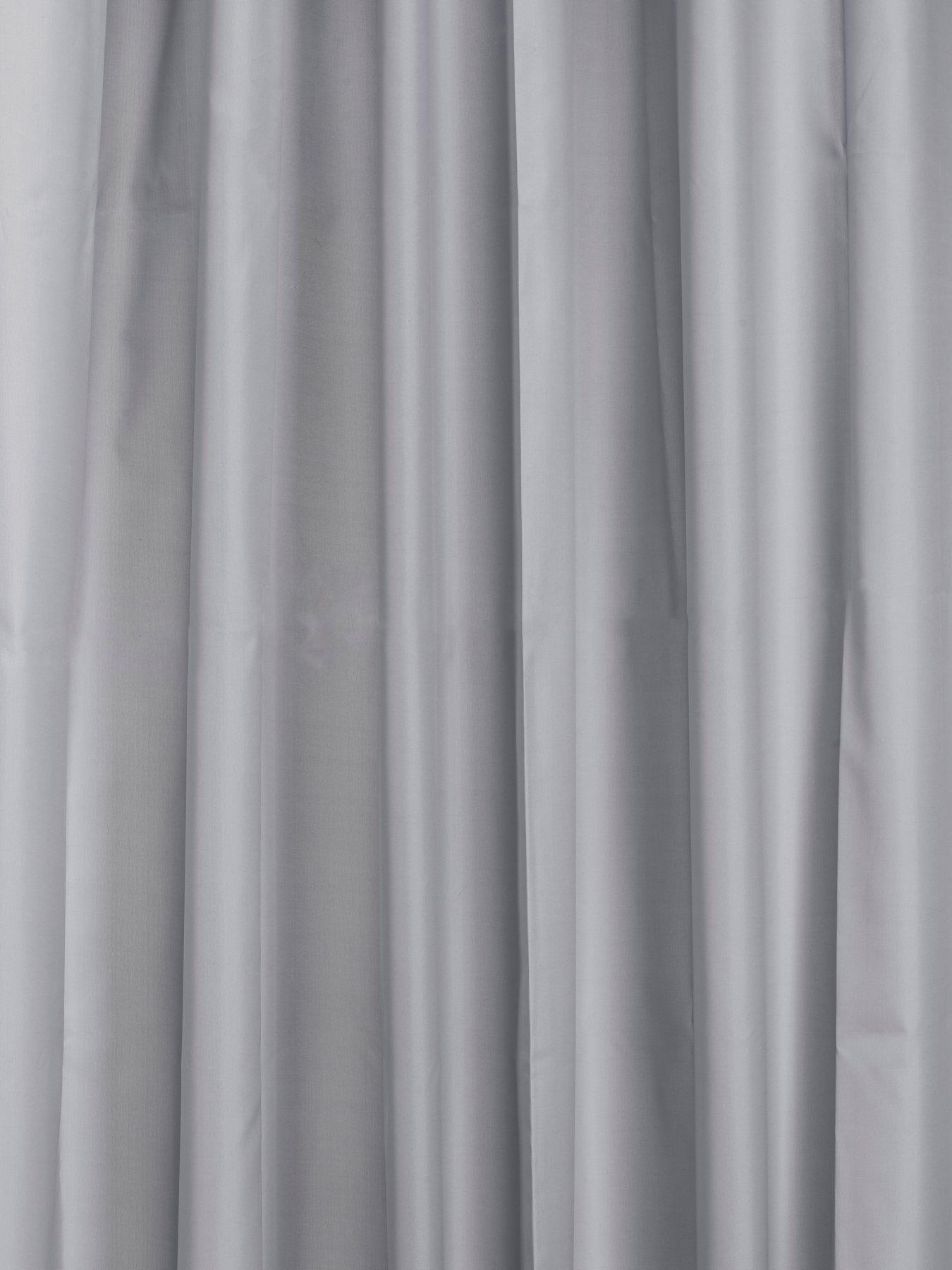 Image 3 of 4 of Croydex Plain Grey Textile Shower Curtain