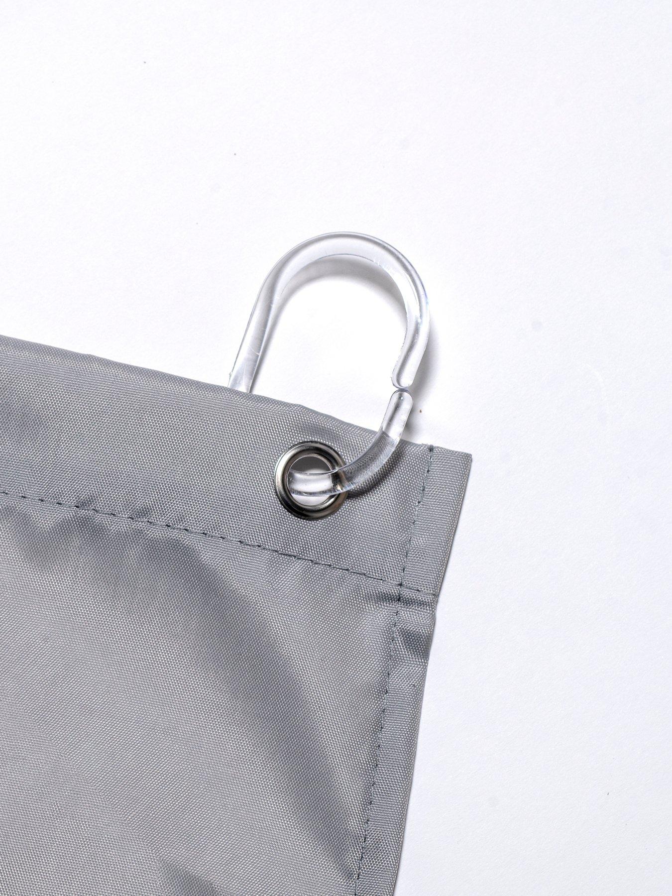 Image 4 of 4 of Croydex Plain Grey Textile Shower Curtain