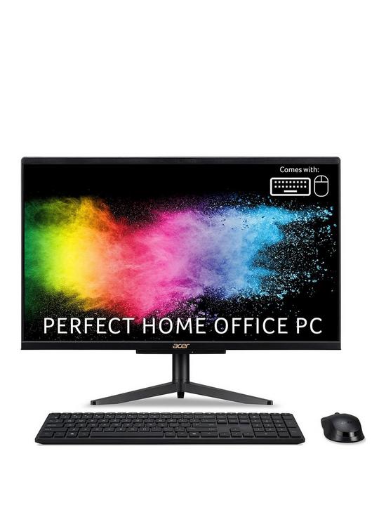 front image of acer-aspirenbspc24-1600-all-in-one-desktop-pc-238-full-hdnbspintel-pentium-8gb-ramnbsp256gb-ssd-with-optional-microsoft-365-family-12-months
