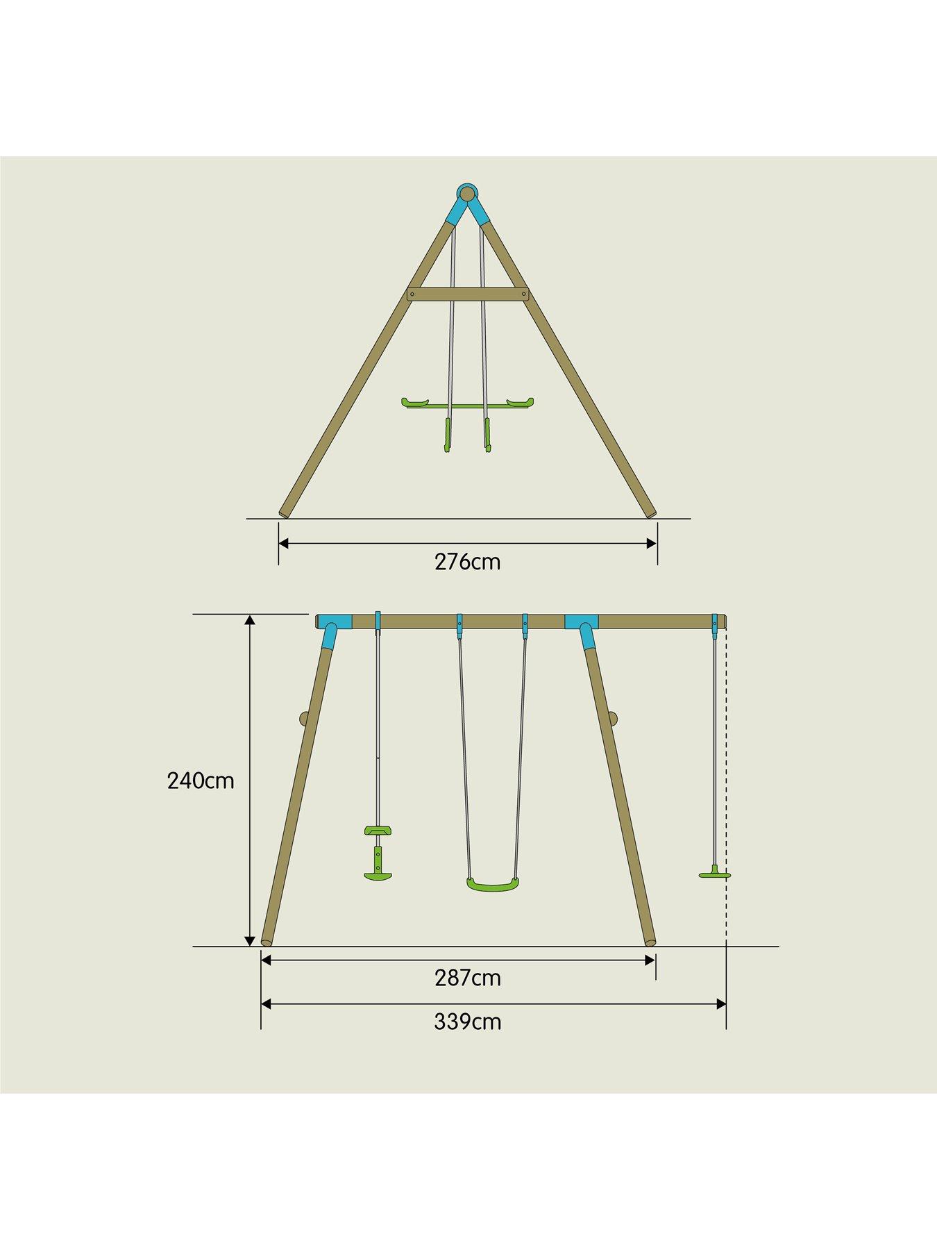 Tp snowdonia wooden store swing set