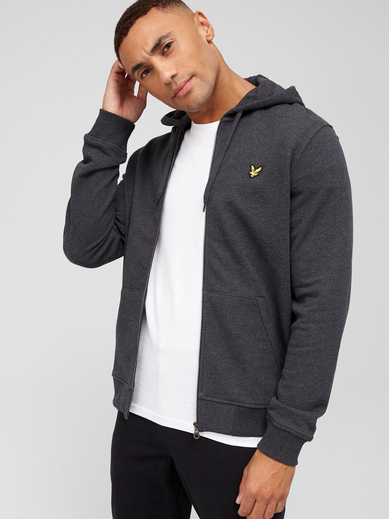 Mens Clothing Activewear Lyle & Scott Cotton Zip Through Hoody in Black for Men gym and workout clothes Hoodies 