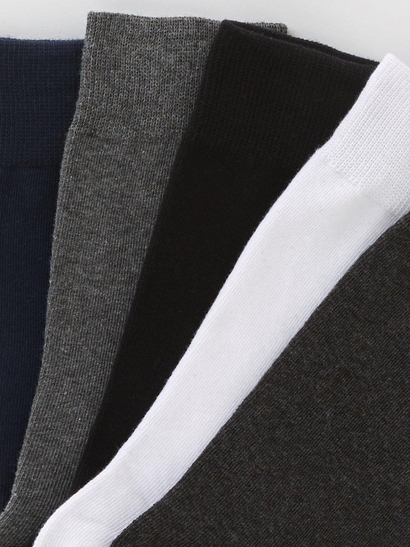 Image 3 of 3 of Very Man Plain Socks - White/Black/Charcoal/Grey Marl/Navy