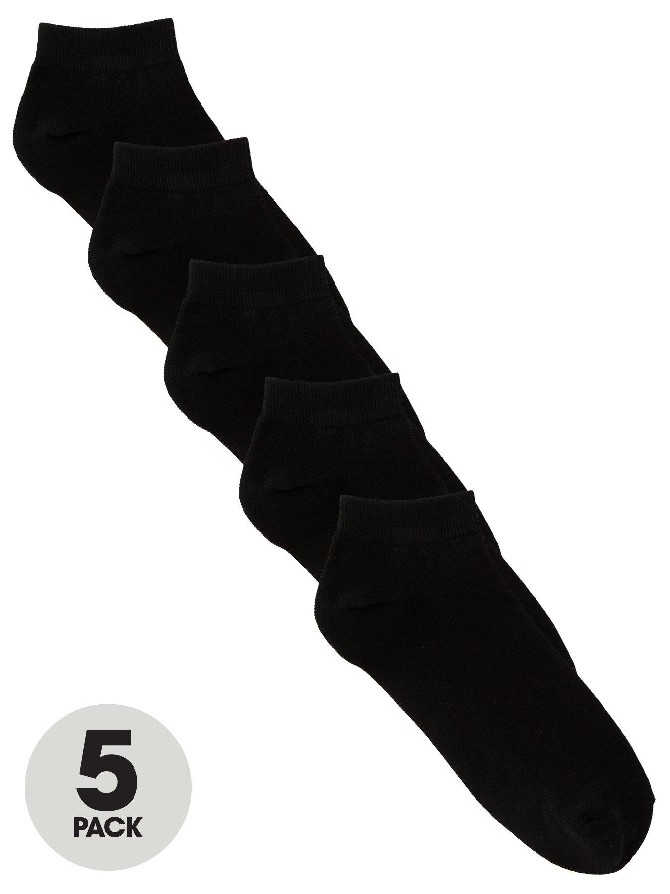 The Very Collection 5 Pack Cotton Rich Trainer Sock - Black