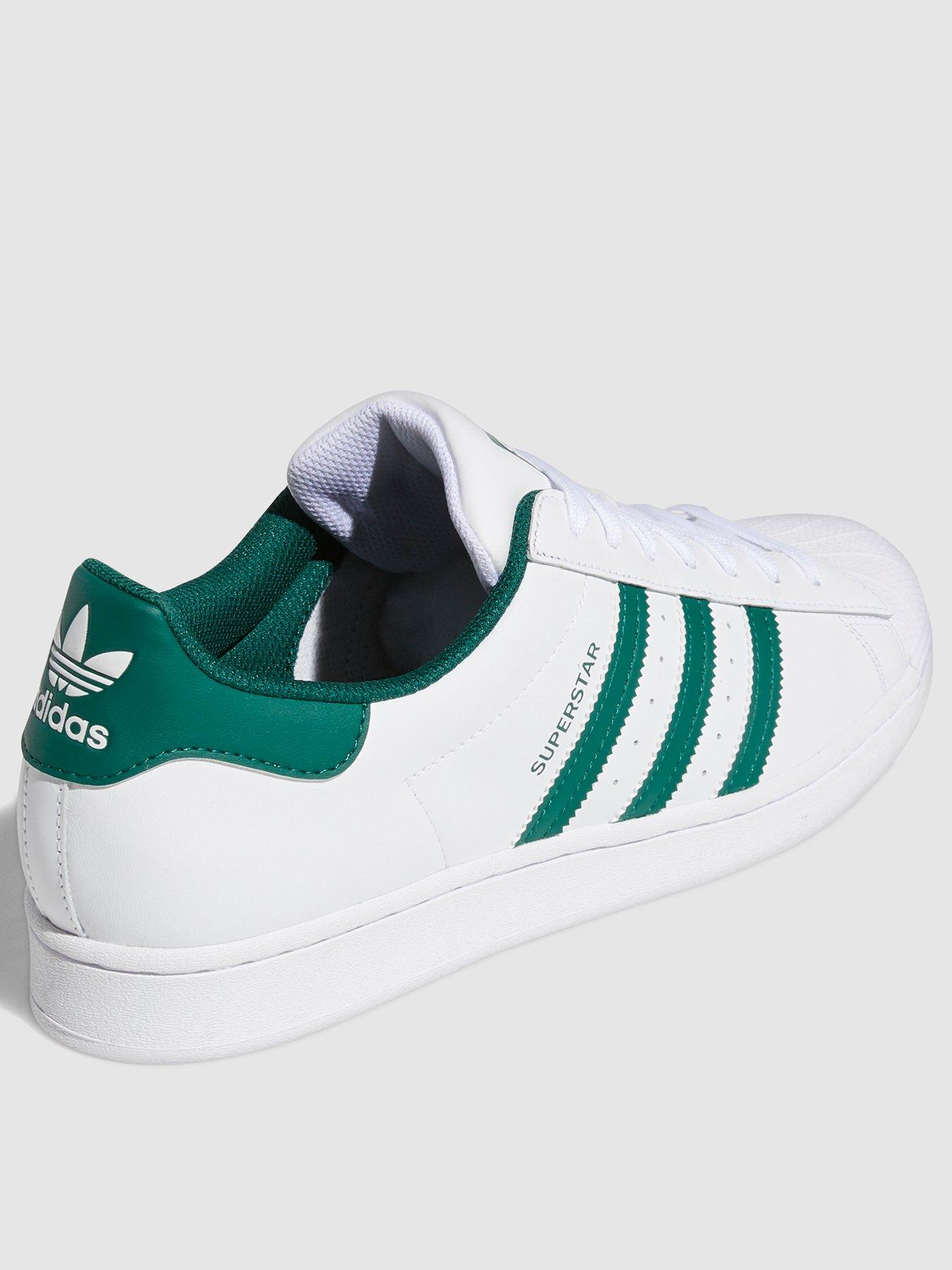 Green and white adidas hot sale trainers