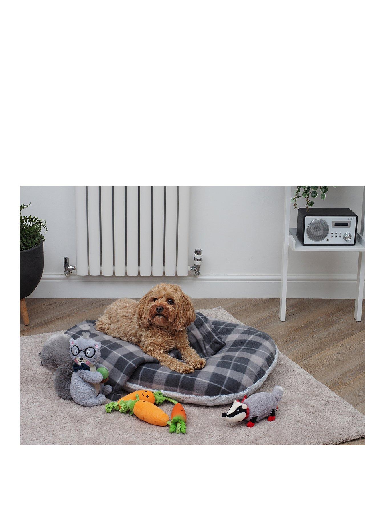 Product photograph of Zoon Grey Tuffearth Fleece Oval Cushion - Xxl from very.co.uk