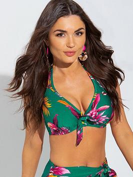pour moi paradiso triangle hidden underwired top - green