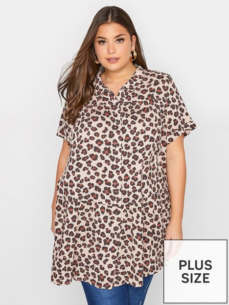 yours-clothing-ss-tiered-shirt-natural-animal-print