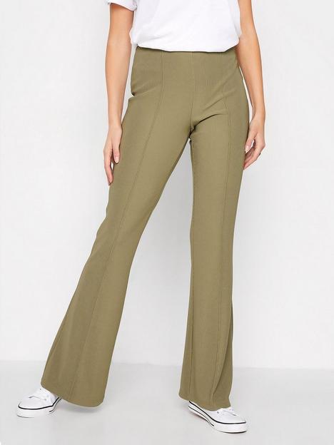 long-tall-sally-long-tall-sallynbspribbed-kick-flare-trousers-sage