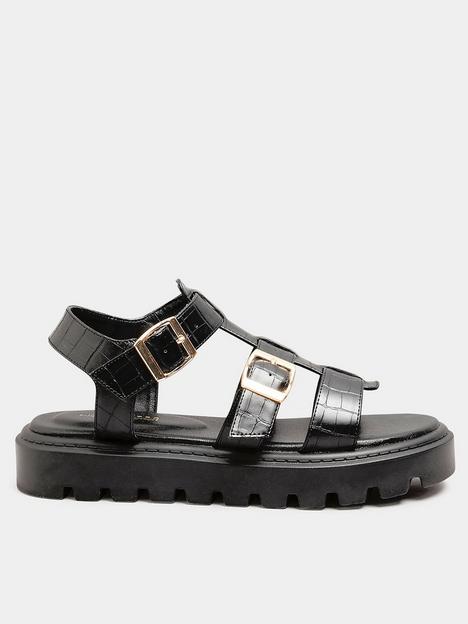 yours-yours-chunky-buckle-sandal-croc-black