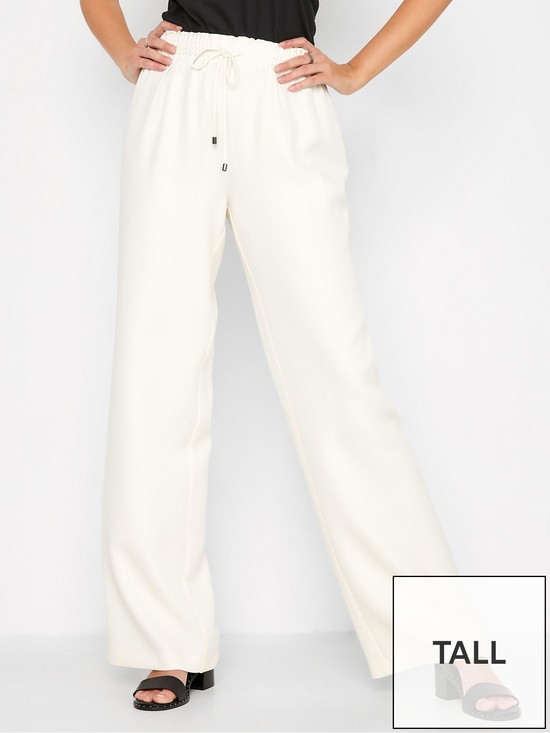front image of long-tall-sally-scuba-wide-leg-trouser--cream