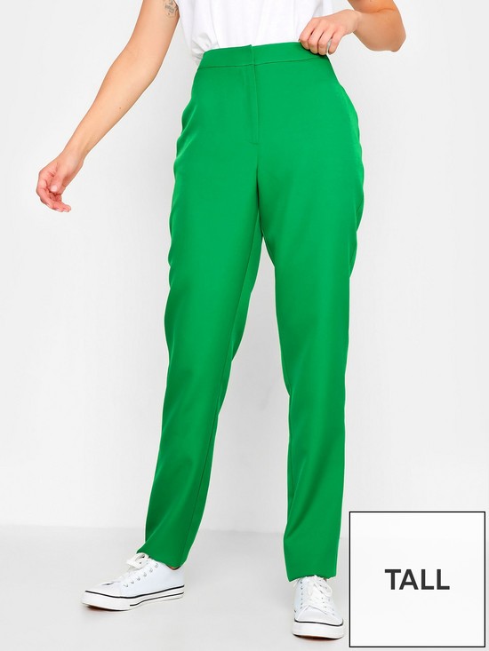 front image of long-tall-sally-green-scuba-slim-leg-trouser