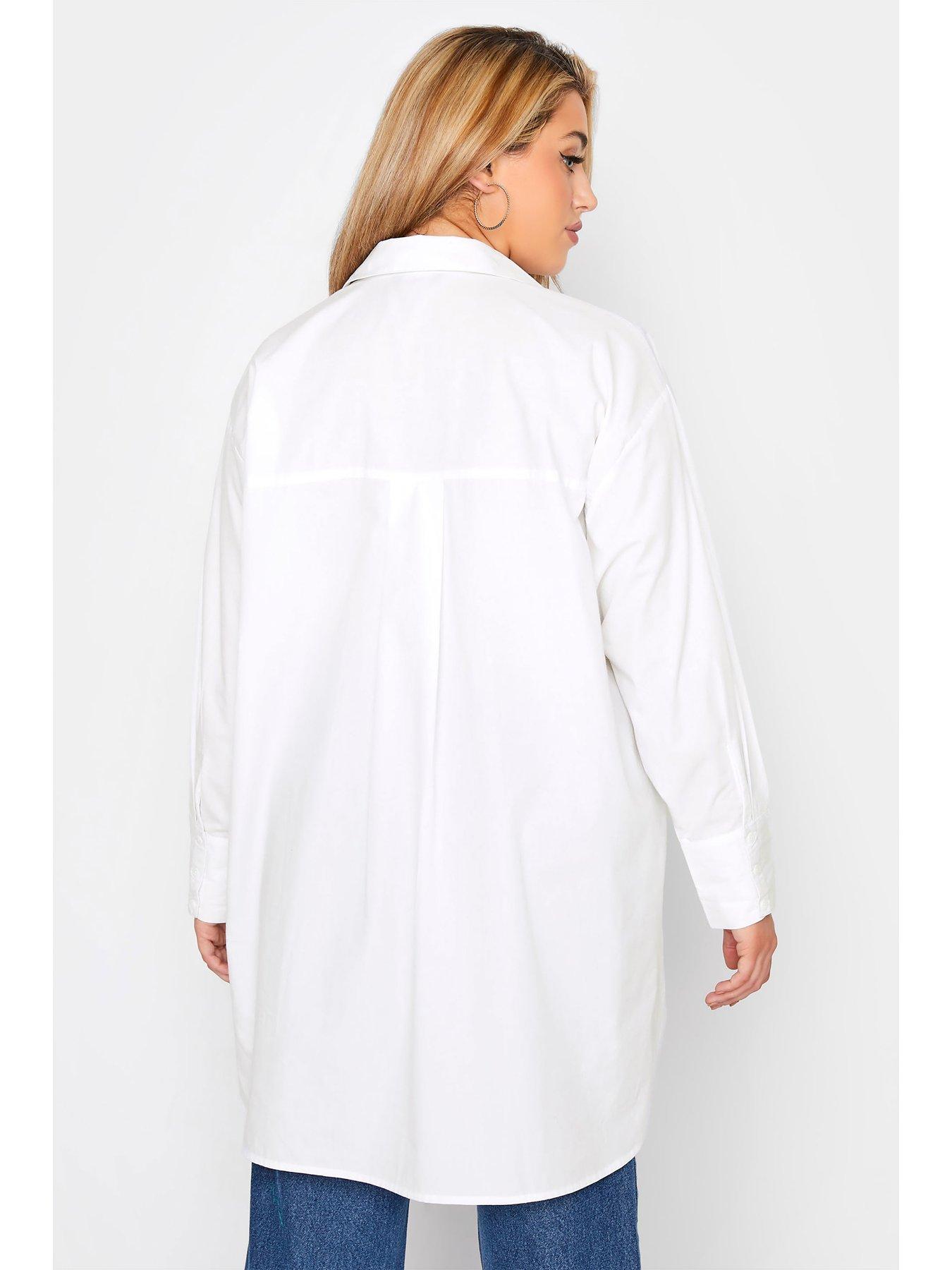 Plus size store white shirt uk