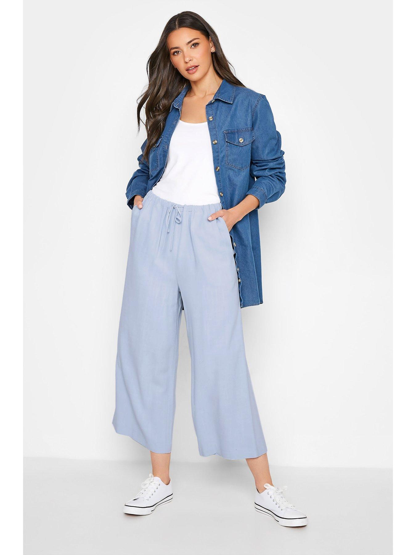 Pale blue sale cropped trousers