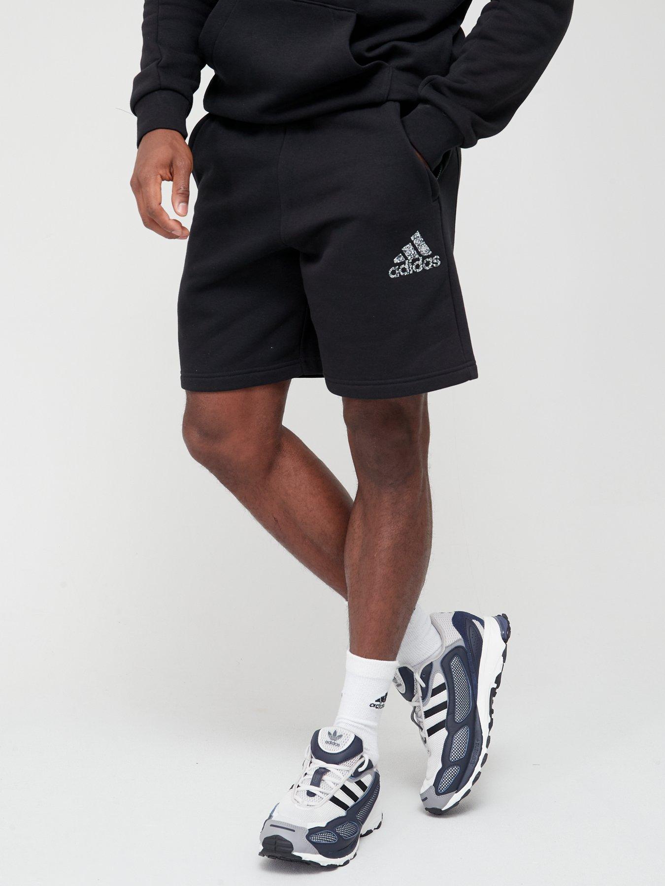 adidas fleece shorts black