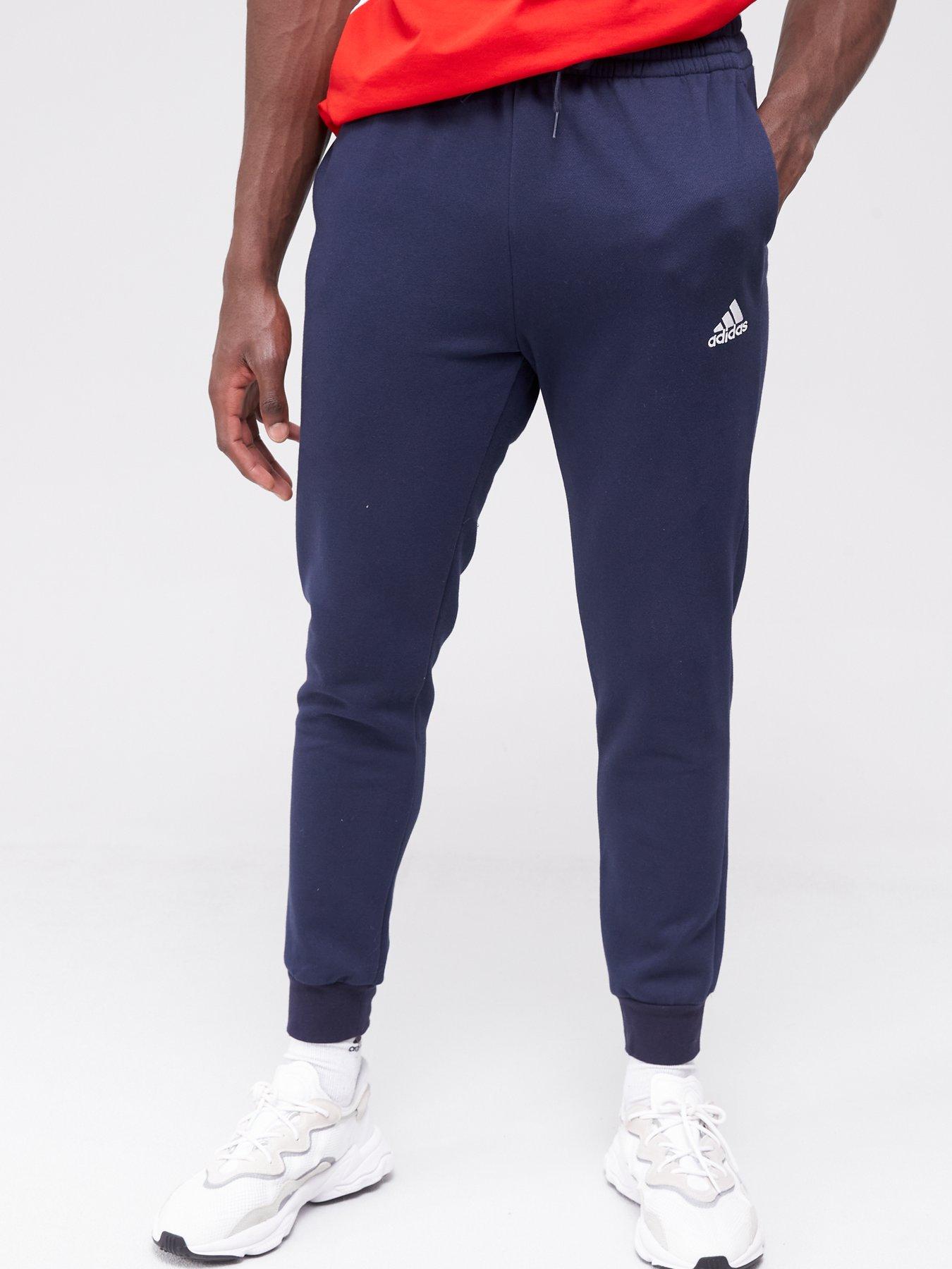undefined Essentials Fleece Regular Tapered Joggers - Navy/White