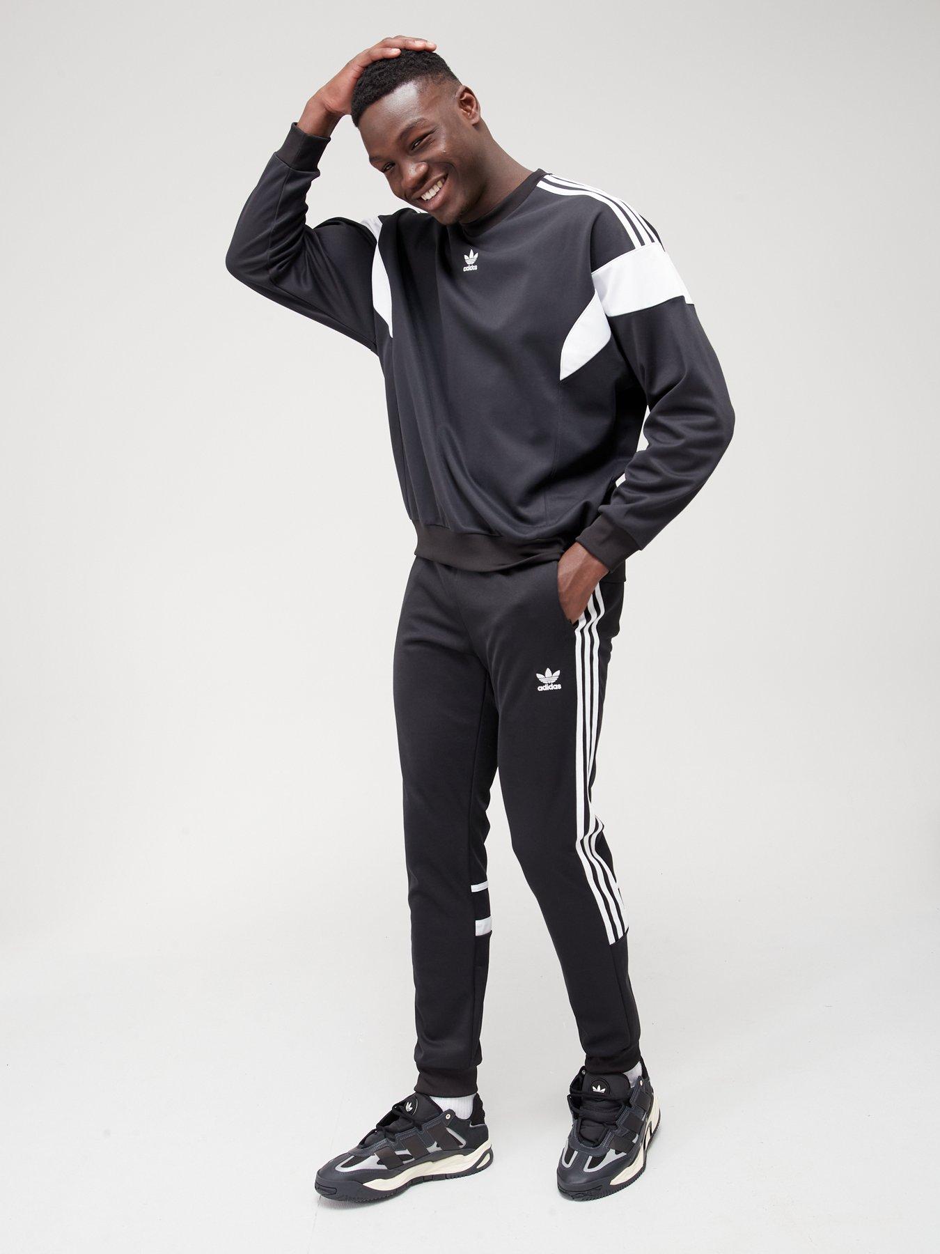 adidas Originals Adicolor Classics Cut Line Crew Sweatshirt - Black |  very.co.uk