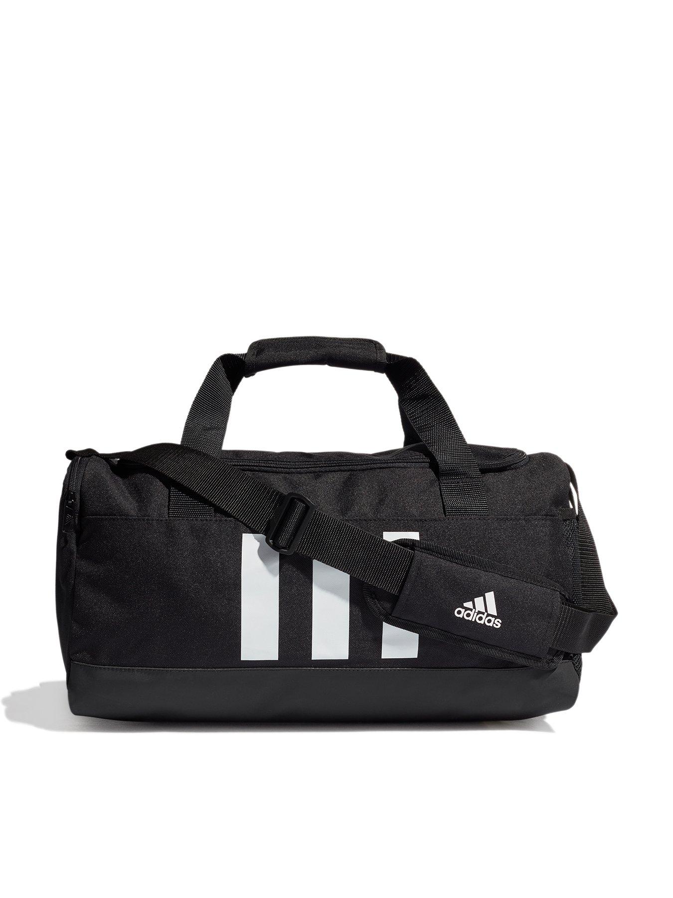 apelación pegamento ir a buscar adidas 3 Stripe Small Duffel Bag - Black/White | very.co.uk