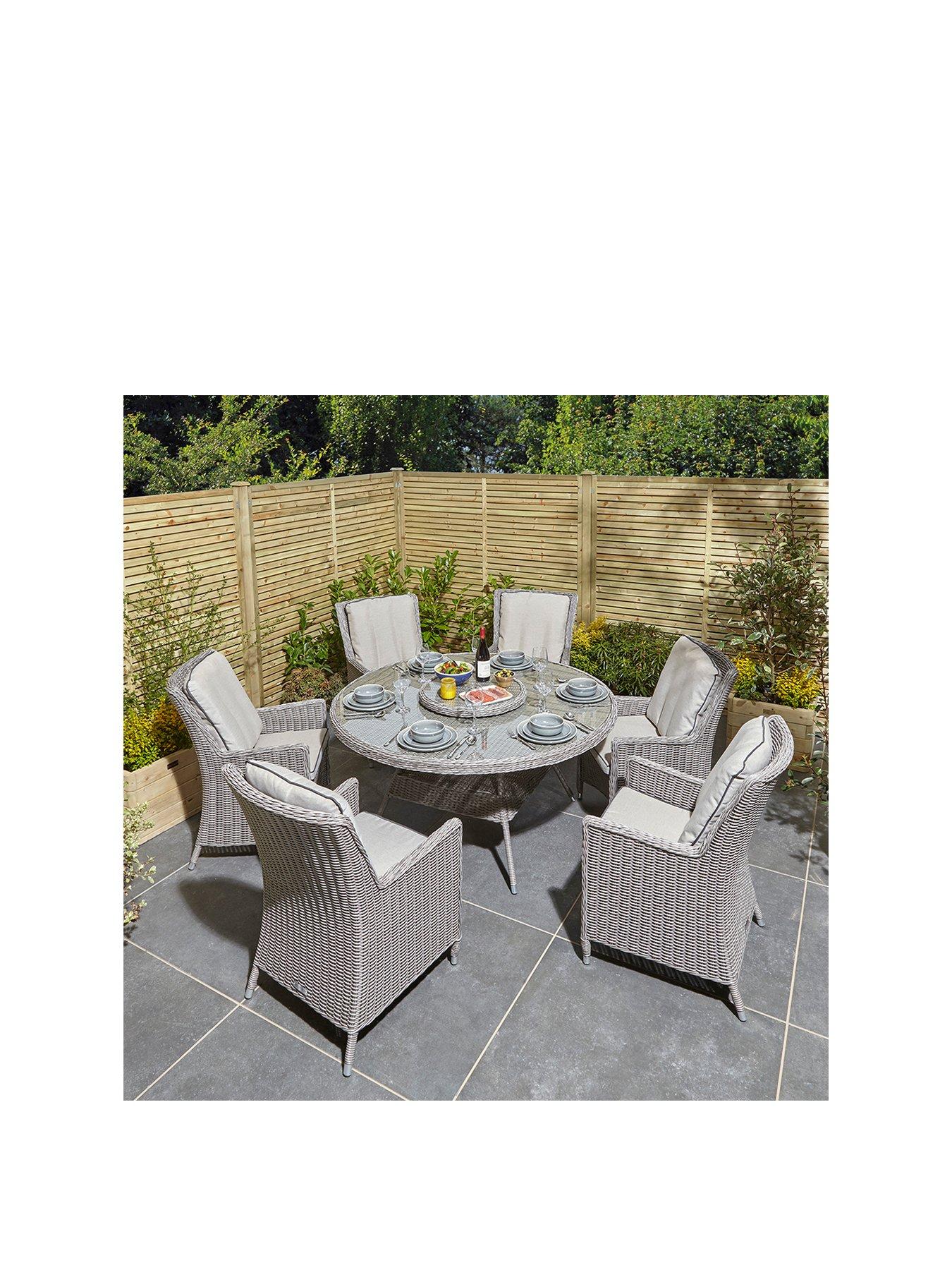 Albany rattan garden online dining set 6 seater