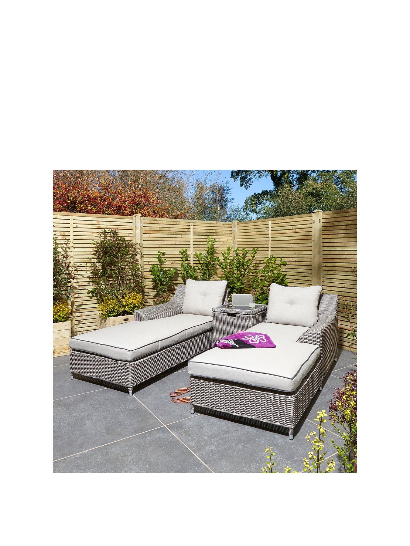 Rowlinson Prestbury Twin Sun Lounger (Natural Stone)