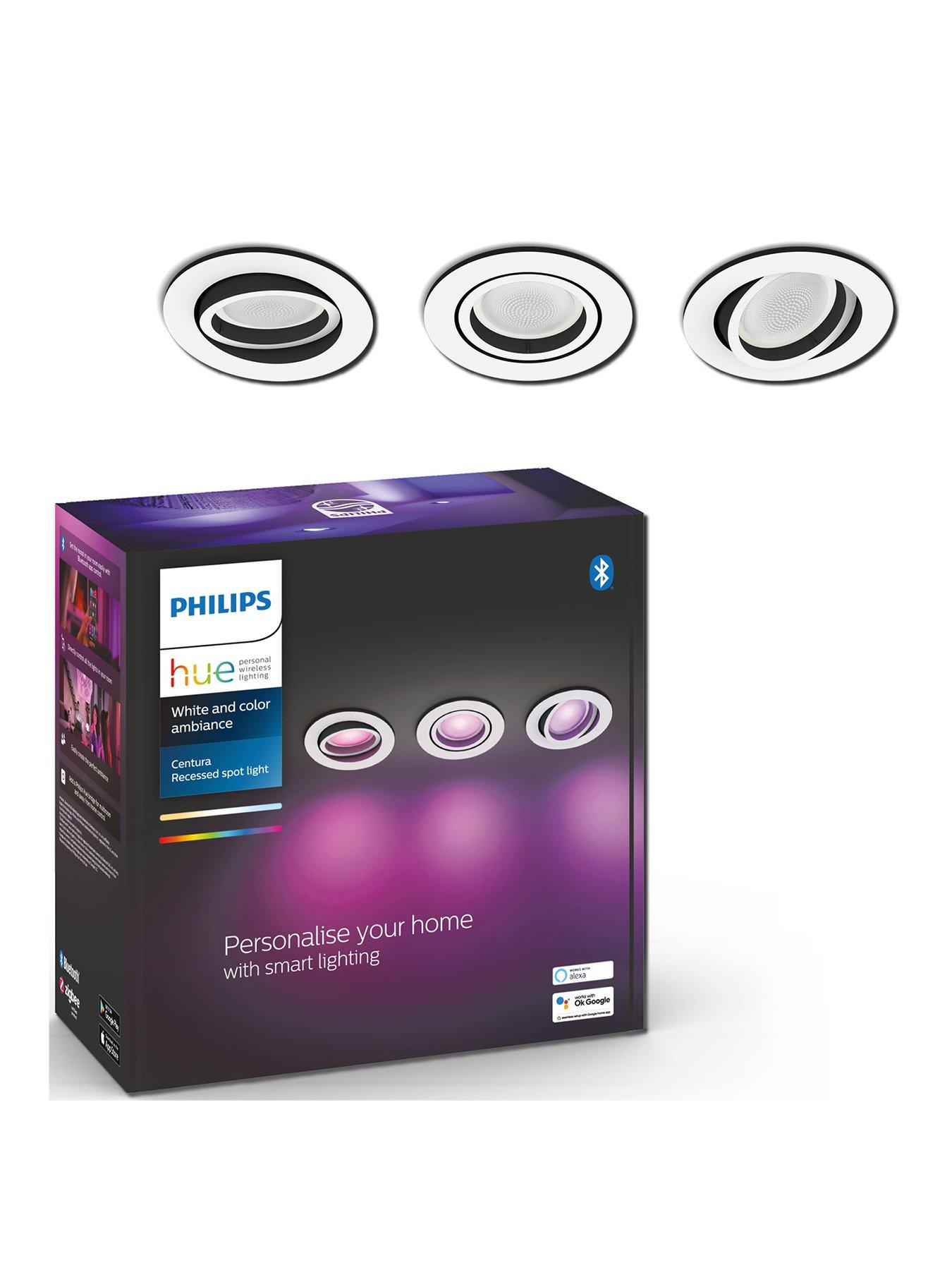 Product photograph of Philips Hue Centura Hue Recessed R White 3x5 7w from very.co.uk