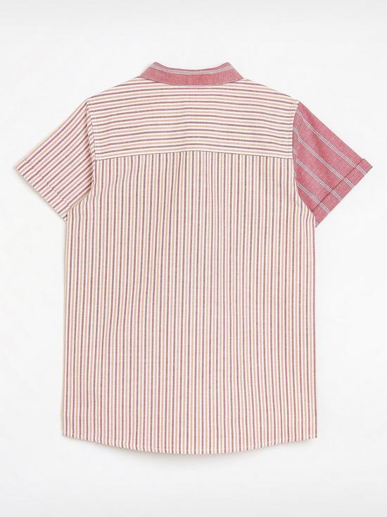 back image of river-island-boys-stripe-button-up-oxford-shirt--nbspred